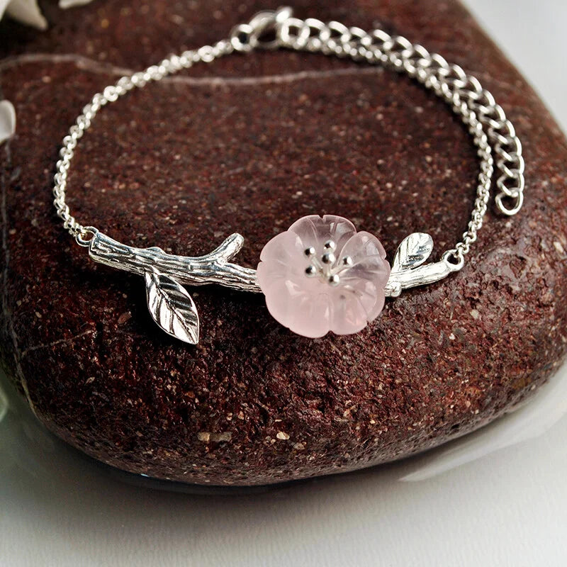 Pulsera Tulipán de Cristal Rosa