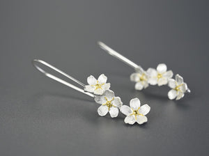 Pendientes florales de Plata 925 con detalles en Oro 18K