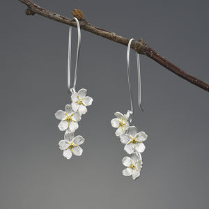 Pendientes florales de Plata 925 con detalles en Oro 18K