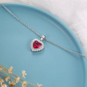 Collar corazón de zirconia y acero