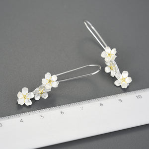 Pendientes florales de Plata 925 con detalles en Oro 18K