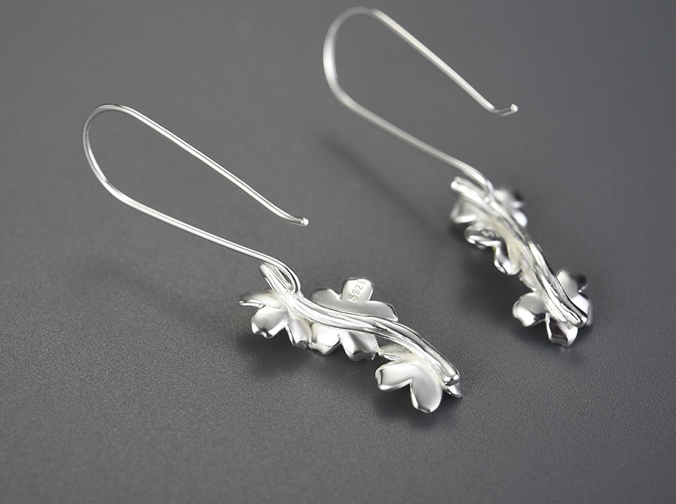 Pendientes florales de Plata 925 con detalles en Oro 18K