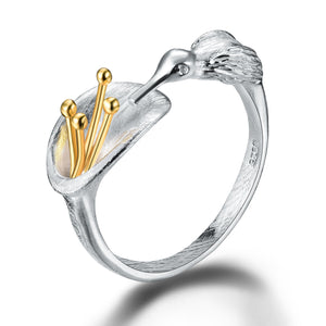 Anillo Colibrí de Plata 925 bañada en Oro 18K