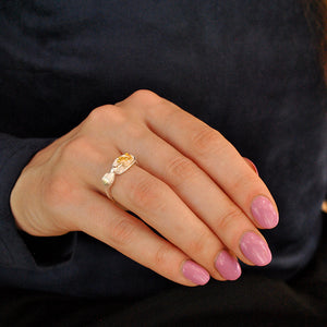 Anillo Colibrí de Plata 925 bañada en Oro 18K