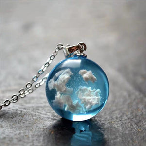Collar Cielo Azul Con Nubes