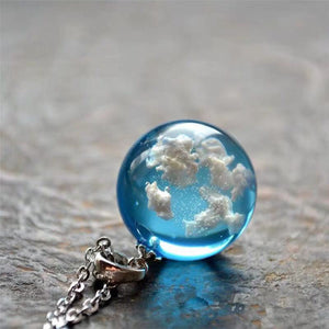 Collar Cielo Azul Con Nubes